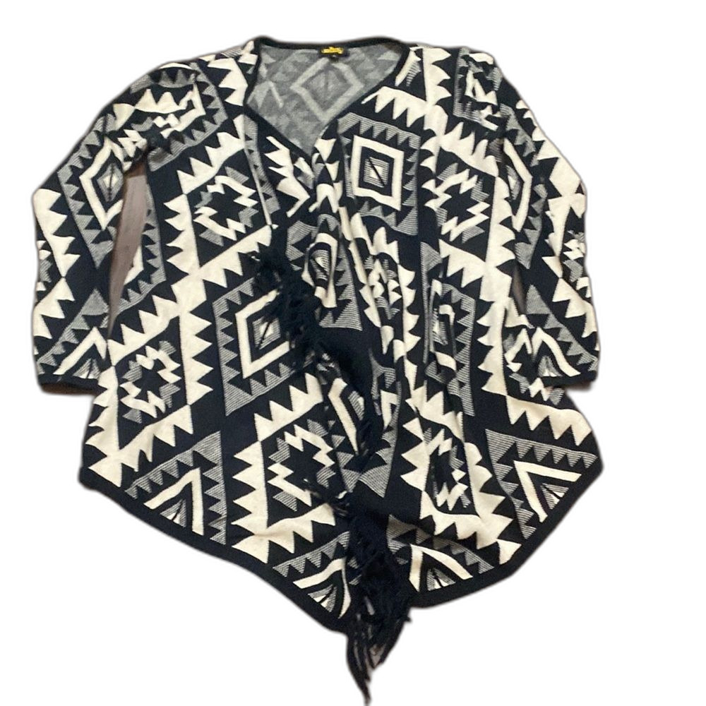 Audrey Aztec Bohemian Open Front Cardigan Sweater